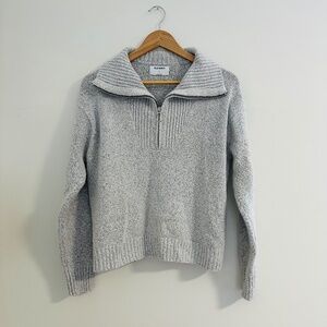 Old Navy | Light Gray Long Sleeve Quarter Zip Sweater Women’s Size Large